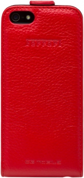 Чехол для iPhone 5 Ferrari Grain Leather Flip Red (FEFFFLP5RE)